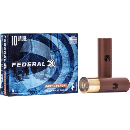 Fed Ammo Rifled Slug 10ga. - 3 1-2" 1 3-4 Oz. Hp 5pk