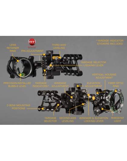 Trophy Ridge Bow Sight React - Alpha 1-pin .019 Rh Black