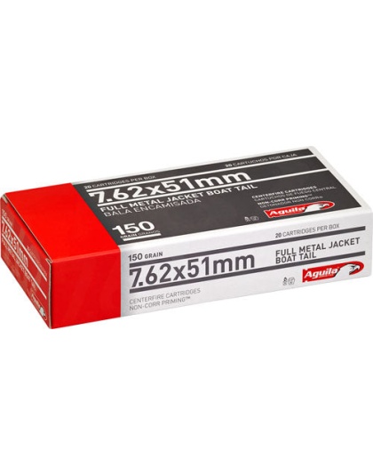 Aguila Ammo 7.62x51 - 150gr. Fmj-bt 20-pack