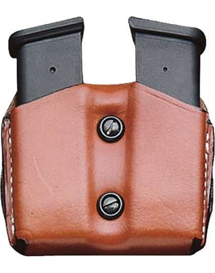 Desantis Double Mag Pouch Owb - Leather Glock 43 Tan