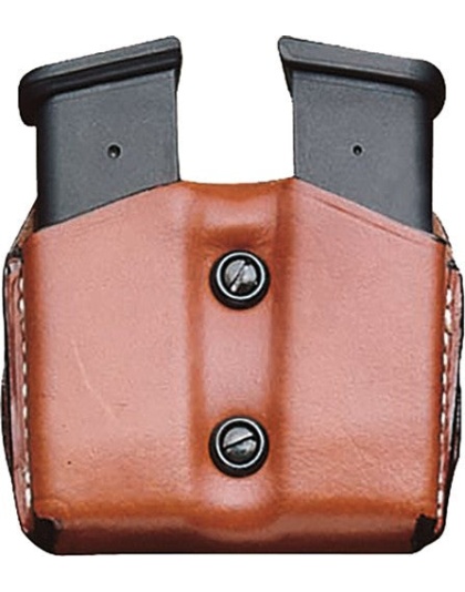 Desantis Double Mag Pouch Owb - Leather Single Stack 10-45 Tan
