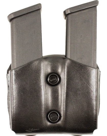 Desantis Double Mag Pouch Owb - Leather Single Stack 9-40 Blk