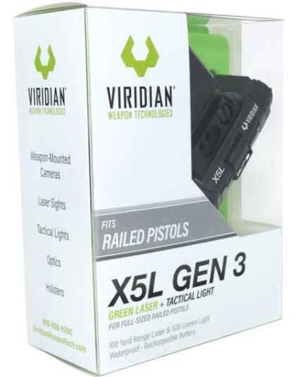 Viridian Laser-light X5l Green - Gen3 Uni Rail Mnt W-ecr