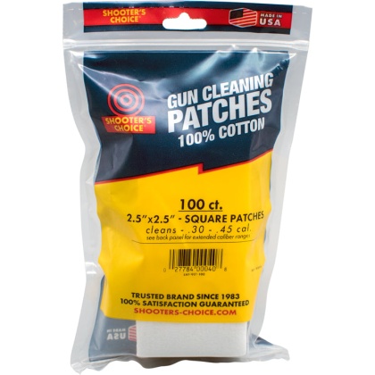 Shooters Choice 2.5" Square - Cleaning Patches 100 Pack