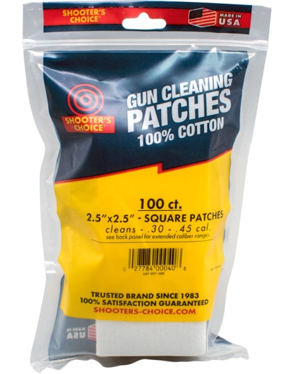 Shooters Choice 2.5" Square - Cleaning Patches 100 Pack