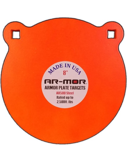 Ar-mor 8" Ar500 Steel Gong - 1-2" Thick Steel Orange Round