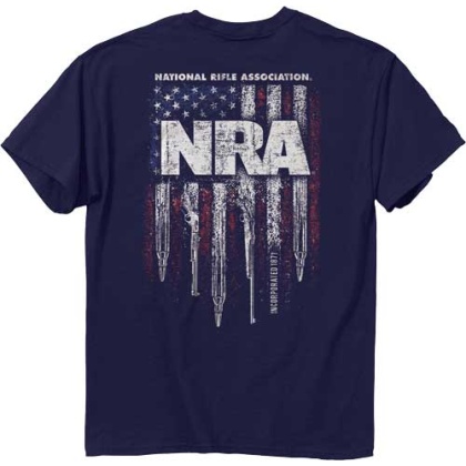 Buck Wear T-shirt Nra "gun - Stripes" Navy X-large