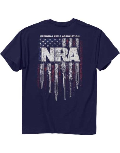 Buck Wear T-shirt Nra "gun - Stripes" Navy Xx-large