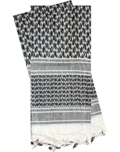 Red Rock Shemagh Head Wrap - White-black