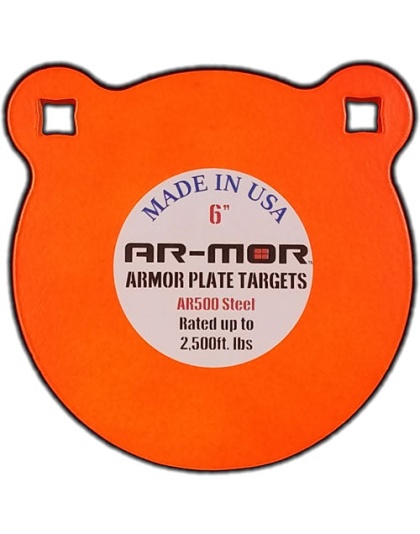 Ar-mor 6" Ar500 Steel Gong - 1-2" Thick Steel Orange Round