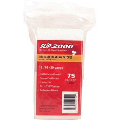 Slip 2000 Cleaning Patches 3" - Square .12-.16-.20ga 75-pack