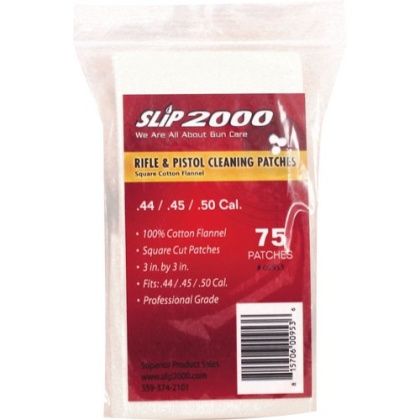 Slip 2000 Cleaning Patches 3" - Square .44-.45-.50 Cal 75-pack