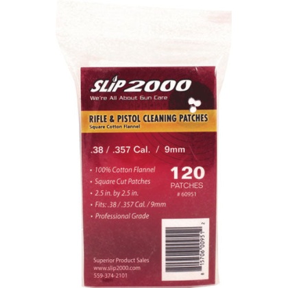 Slip 2000 Cleaning Patches - 2.5"sq .38-357-40-9mm 120-pack