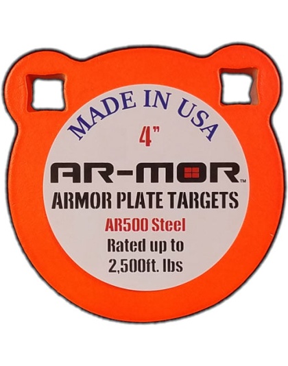 Ar-mor 4" Ar500 Steel Gong - 1-2" Thick Steel Orange Round