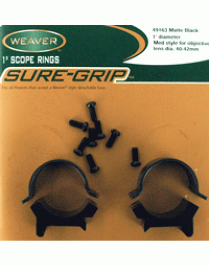 Weaver Rings Detachable Top - Mount Sure-grip 1" Med Matte