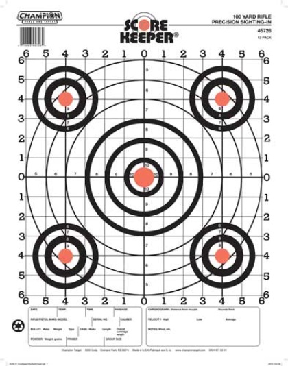 Champion Scorekeeper 100 Yd - Sight In Orange-black 12-pack