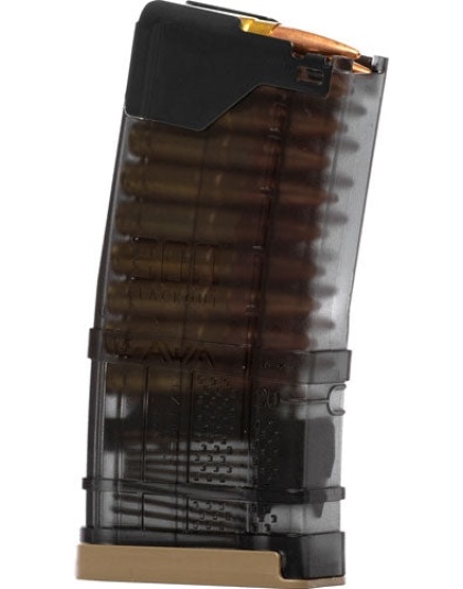 Lancer Magazine L5awm Ar-15 - .300blk 20rd Translucent Smoke